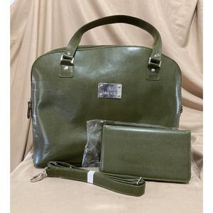 New Joy Mangano (JM) New York Madison Ave Tote with Oversize Wallet & Wristlet